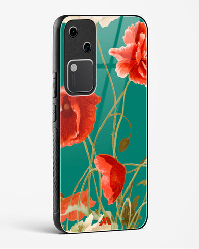 Vintage Poppy Field Glass Case Phone Cover (Vivo)