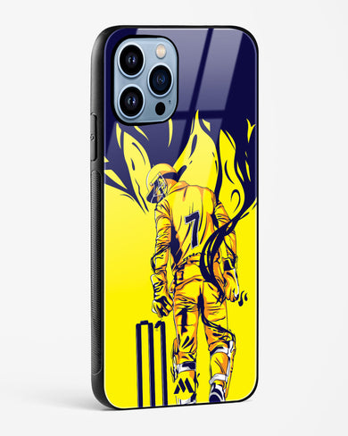 MS Dhoni Greatest Finisher Glass Case Phone Cover-(Apple)