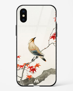Japanese Plague bird On Maple [Ohara Koson] Glass Case Phone Cover-(Apple)