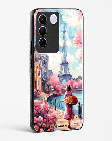 Pastel Paris Impressions [BREATHE] Glass Case Phone Cover-(Vivo)