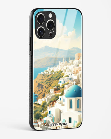 Picturesque Santorini [BREATHE] Glass Case Phone Cover-(Apple)