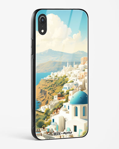 Picturesque Santorini [BREATHE] Glass Case Phone Cover-(Apple)