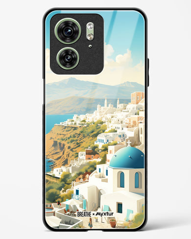 Picturesque Santorini [BREATHE] Glass Case Phone Cover (Motorola)