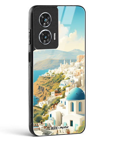 Picturesque Santorini [BREATHE] Glass Case Phone Cover (Motorola)
