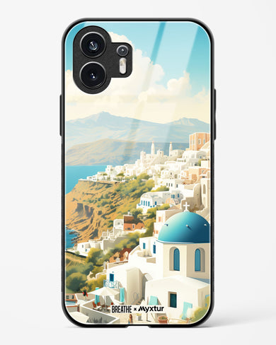 Picturesque Santorini [BREATHE] Glass Case Phone Cover (Nothing)