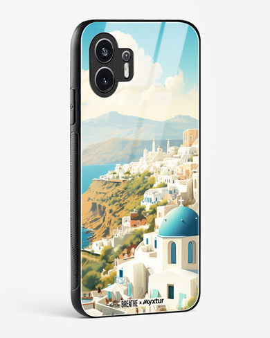 Picturesque Santorini [BREATHE] Glass Case Phone Cover (Nothing)