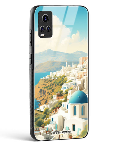 Picturesque Santorini [BREATHE] Glass Case Phone Cover (Vivo)