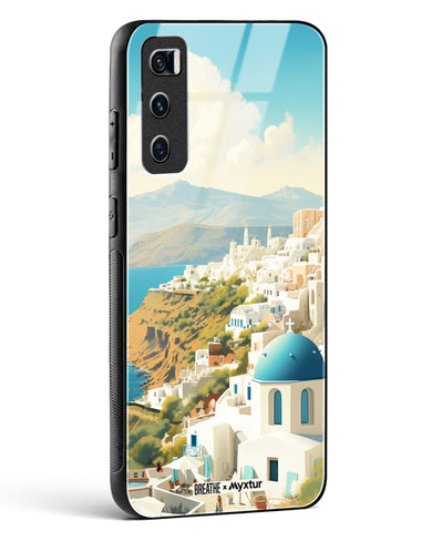 Picturesque Santorini [BREATHE] Glass Case Phone Cover (Vivo)