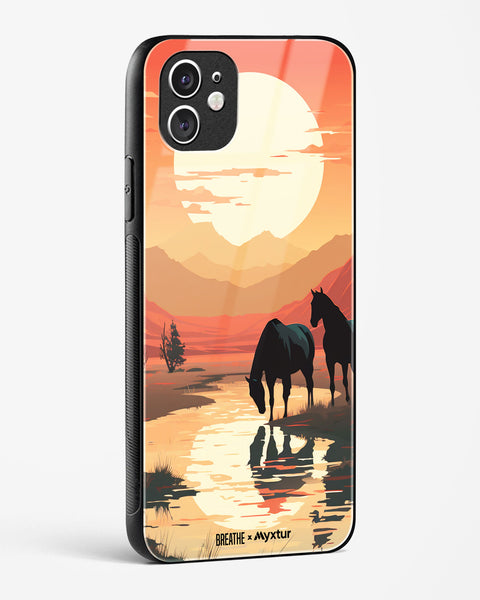 Horses by the Brook [BREATHE] Glass Case Phone Cover (Apple)