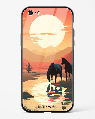 Horses by the Brook [BREATHE] Glass Case Phone Cover (Apple)