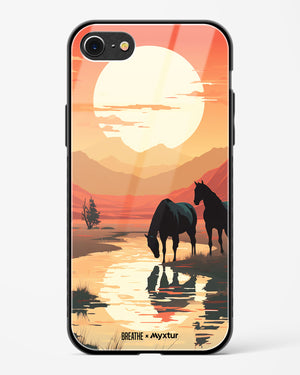 Horses by the Brook [BREATHE] Glass Case Phone Cover-(Apple)