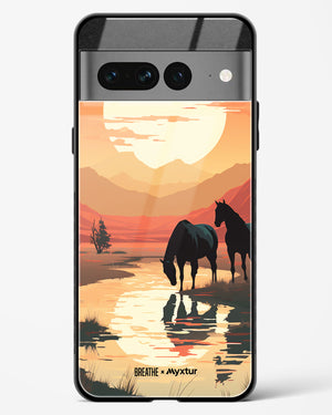 Horses by the Brook [BREATHE] Glass Case Phone Cover (Google)