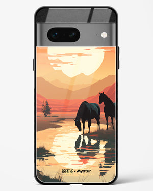 Horses by the Brook [BREATHE] Glass Case Phone Cover (Google)