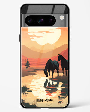 Horses by the Brook [BREATHE] Glass Case Phone Cover (Google)