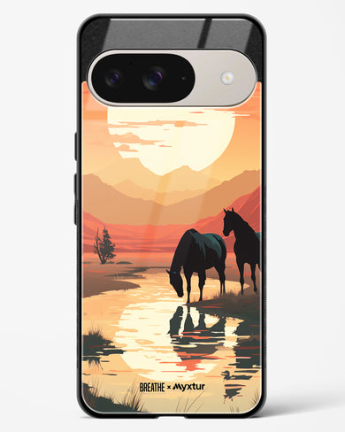 Horses by the Brook [BREATHE] Glass Case Phone Cover (Google)
