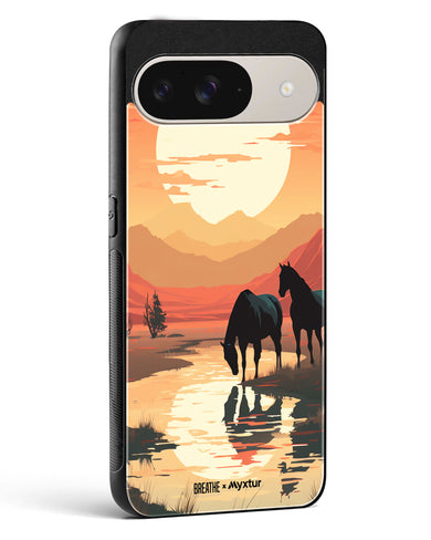 Horses by the Brook [BREATHE] Glass Case Phone Cover (Google)
