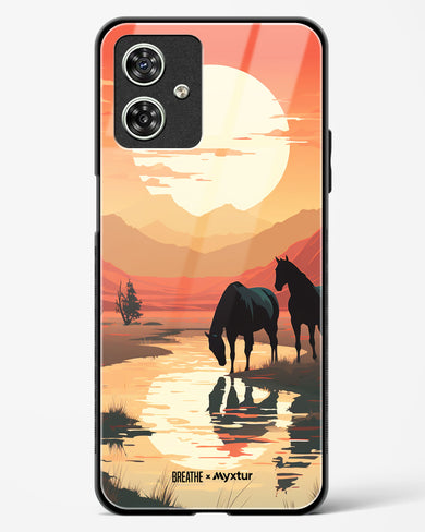 Horses by the Brook [BREATHE] Glass Case Phone Cover (Motorola)