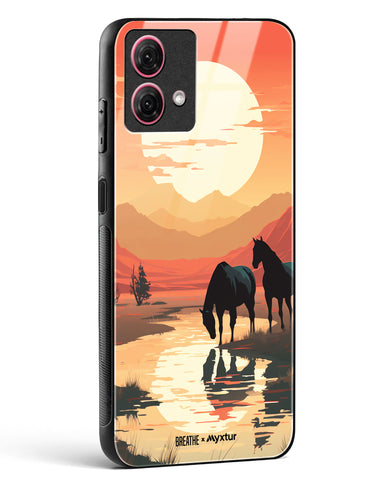Horses by the Brook [BREATHE] Glass Case Phone Cover (Motorola)