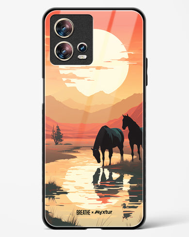 Horses by the Brook [BREATHE] Glass Case Phone Cover (Motorola)
