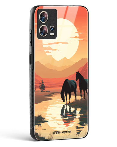 Horses by the Brook [BREATHE] Glass Case Phone Cover (Motorola)