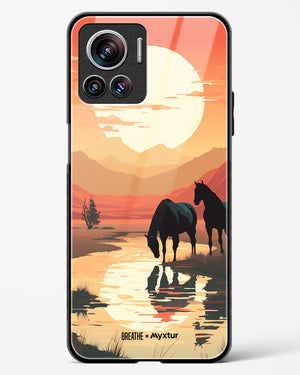 Horses by the Brook [BREATHE] Glass Case Phone Cover (Motorola)