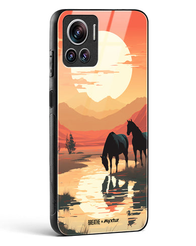 Horses by the Brook [BREATHE] Glass Case Phone Cover (Motorola)