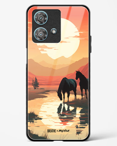 Horses by the Brook [BREATHE] Glass Case Phone Cover (Motorola)