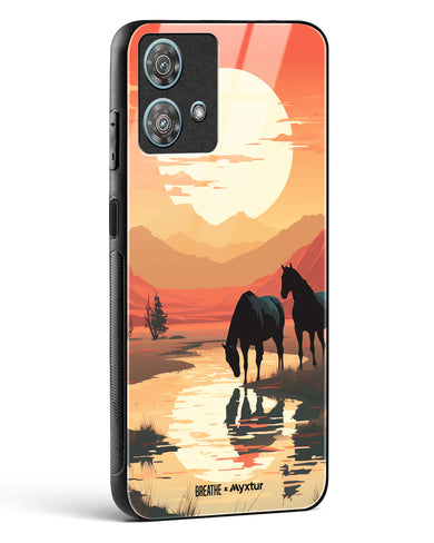 Horses by the Brook [BREATHE] Glass Case Phone Cover (Motorola)