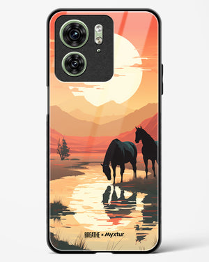 Horses by the Brook [BREATHE] Glass Case Phone Cover (Motorola)