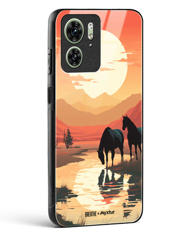 Horses by the Brook [BREATHE] Glass Case Phone Cover (Motorola)