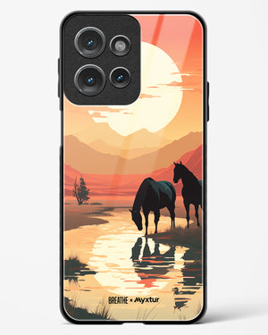Horses by the Brook [BREATHE] Glass Case Phone Cover (Motorola)