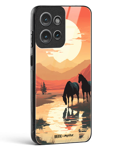 Horses by the Brook [BREATHE] Glass Case Phone Cover (Motorola)