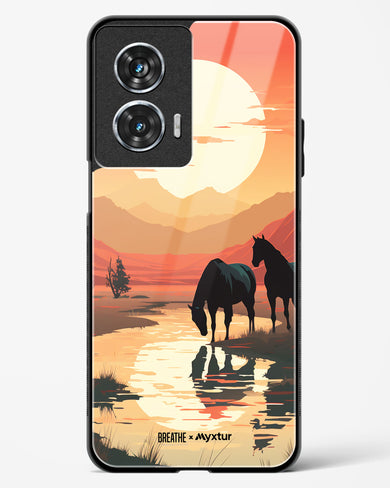 Horses by the Brook [BREATHE] Glass Case Phone Cover (Motorola)