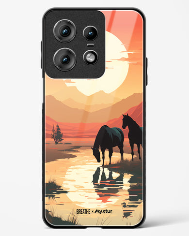 Horses by the Brook [BREATHE] Glass Case Phone Cover (Motorola)