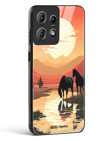 Horses by the Brook [BREATHE] Glass Case Phone Cover (Motorola)