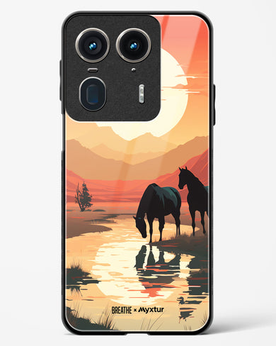 Horses by the Brook [BREATHE] Glass Case Phone Cover (Motorola)