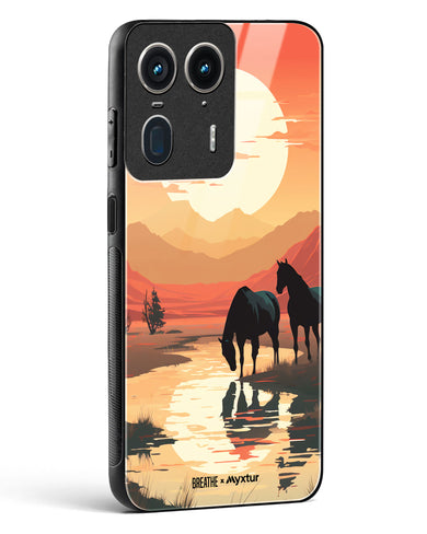 Horses by the Brook [BREATHE] Glass Case Phone Cover (Motorola)