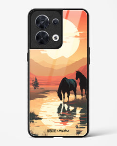 Horses by the Brook [BREATHE] Glass Case Phone Cover (Oppo)