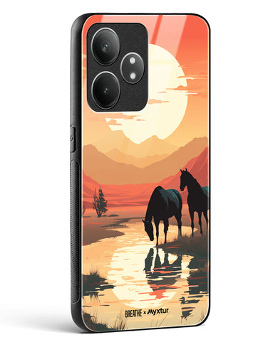Horses by the Brook [BREATHE] Glass Case Phone Cover (Realme)