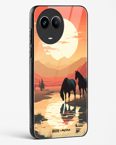 Horses by the Brook [BREATHE] Glass Case Phone Cover (Realme)