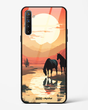 Horses by the Brook [BREATHE] Glass Case Phone Cover (Realme)