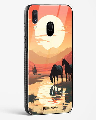 Horses by the Brook [BREATHE] Glass Case Phone Cover (Samsung)