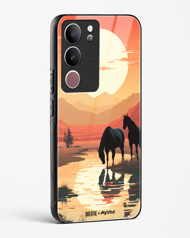Horses by the Brook [BREATHE] Glass Case Phone Cover (Vivo)