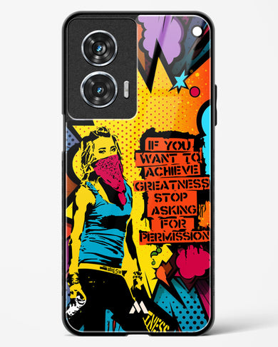 Stop Asking Permission Glass Case Phone Cover (Motorola)