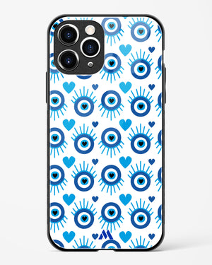 Eye Heart Embrace Glass Case Phone Cover-(Apple)