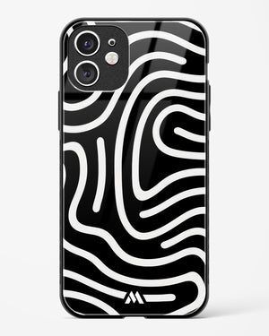 Monochrome Maze Glass Case Phone Cover-(Apple)