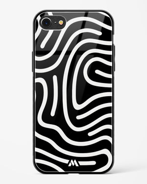 Monochrome Maze Glass Case Phone Cover-(Apple)