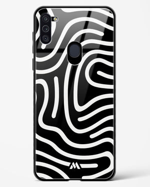 Monochrome Maze Glass Case Phone Cover-(Samsung)