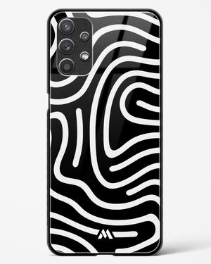 Monochrome Maze Glass Case Phone Cover-(Samsung)