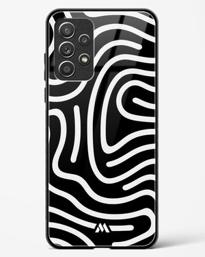 Monochrome Maze Glass Case Phone Cover-(Samsung)